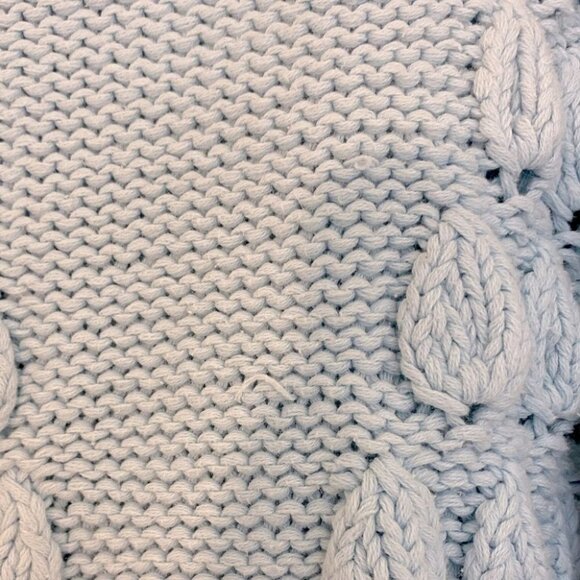 Vintage Light Blue Bubble Knit 3/4 Sleeve Knit Grandma Sweater S - Picture 7 of 10